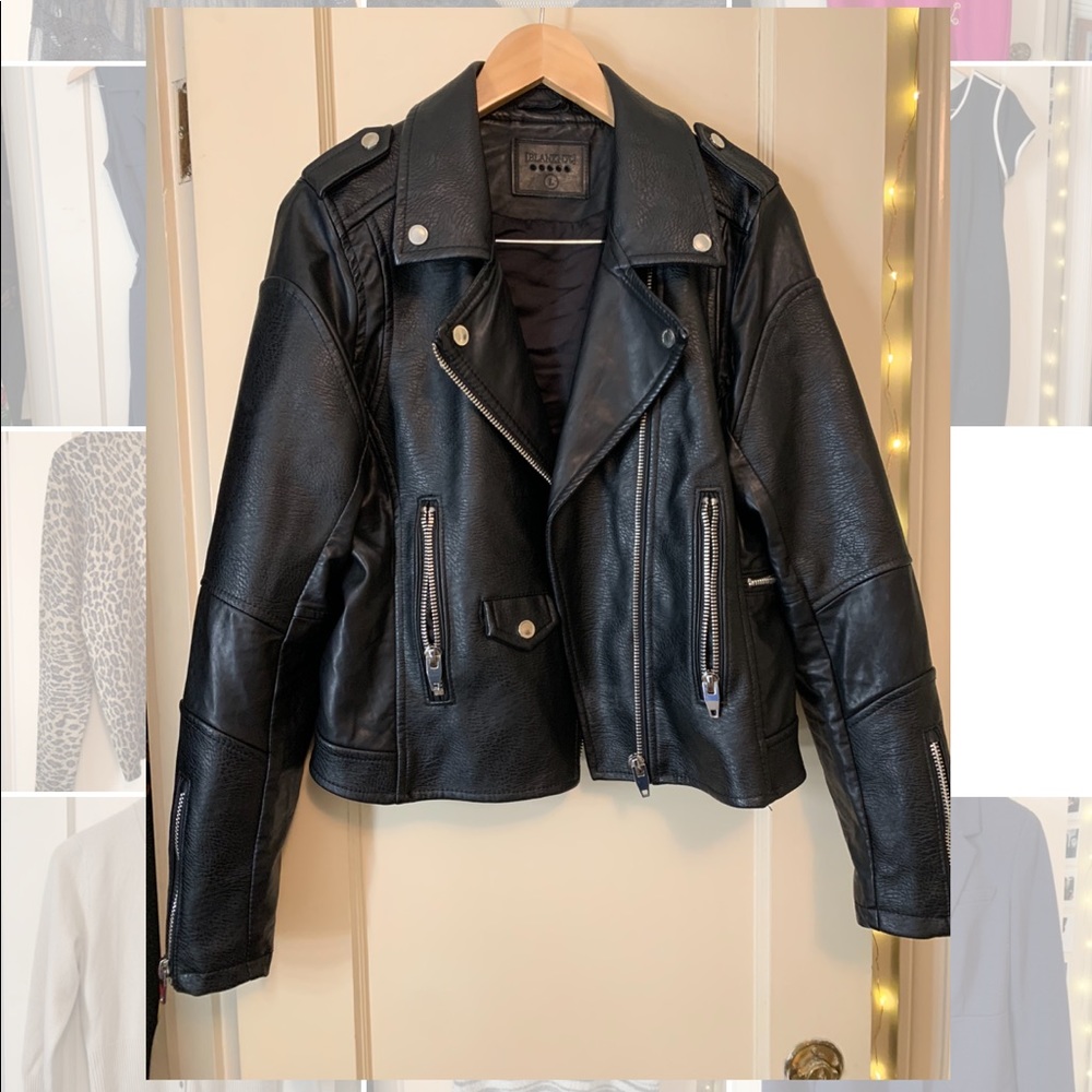 Black Blank NYC Vegan Leather Jacket Size L